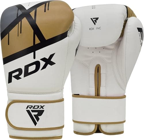 Gants de boxe Maya Hide RDX pour Muay Thai Adulte Homme Femme 10 oz | Éléments de sparring de qualité | Gants de frappe — Doré