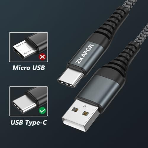 ZKAPOR Câble USB C Type C 5M Étanche Charge Rapide 3A pour iPhone 16 Pro Max Galaxy S24 Huawei P60 Nylon Tressé Compatib