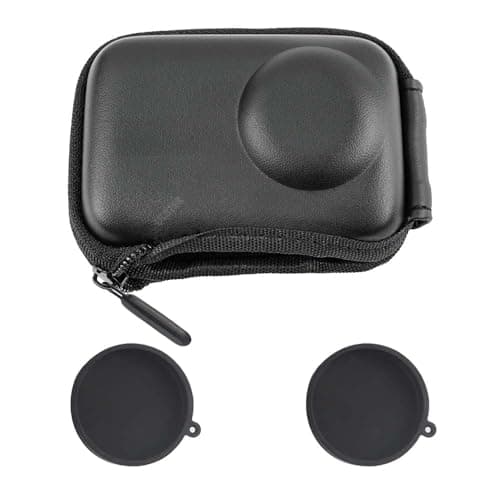 ULBTER Sac Étui de Transport pour DJI Osmo Action 5 Pro/Action 4 / Action 3 Noir + Bouchon d'objectif en Caoutchouc Mini