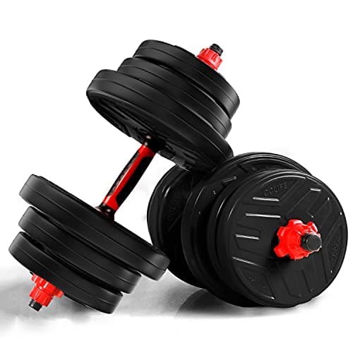 CCLIFE Haltère Réglable 20/25/30/40KG, Haltères pour Fitness à Domicile et Musculation - Entraînement Musculaire Homme/F — Modèle A sans connecteur