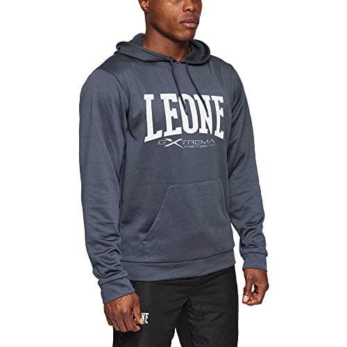 LEONE 1947 Logo Sweat à capuche Gris Homme Hiver Mode Sportif Foncé
