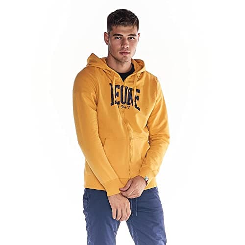LEONE 1947 Sweat à Capuche zippé pour Homme en Séduction HiverChauffant — Vieux Or (36)