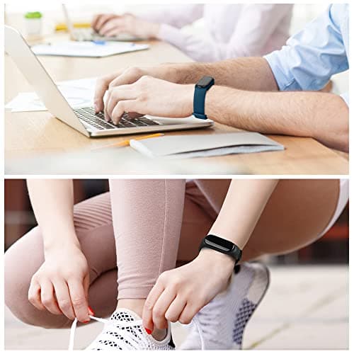 Bracelet Xiaomi Mi Band 5/Xiaomi Mi Band 6/7/4/3 en Nylon Tricoté Extensibles, Acier Inoxydable pour Accessoires