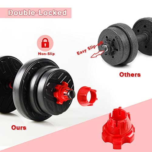 CCLIFE Haltère Réglable 20/25/30/40KG, Haltères pour Fitness à Domicile et Musculation - Entraînement Musculaire Homme/F