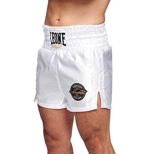 LEONE 1947 Authentic Shorts de Boxe Pour Unisexe - Blanc - Taille S/M - Combat Shorts Blanc