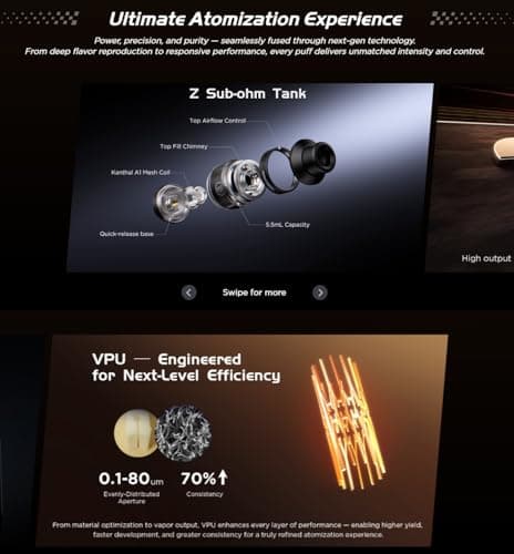 GEEKVAPE Aegis Legend 5 Kit pour vapoteurs avancés | Haute_performance 200W Aegis Legend 5 TC Box Mod + 5,5ml Z0.15 Sub-