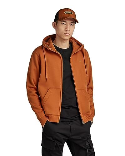 G-STAR RAW Homme Sweatshirt à Capuche Premium - Confort Élevé, Style Urbain, 100% Coton Bio — Orange (Rooibos Tea D16122-c235-g052)