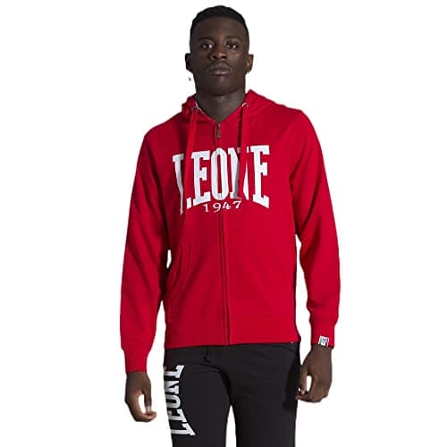 LEONE 1947 Sweat À Capuche Éclair Homme Hiver Fashionably Unique — Rouge (50)