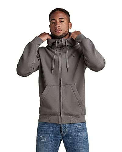 G-STAR RAW Homme Sweatshirt à Capuche Premium - Confort Élevé, Style Urbain, 100% Coton Bio — Gris (Granite D16122-c235-1468)