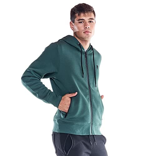 LEONE 1947 Sweat-shirt Homme Capuche Full Zip Icône Soft Basic Noir Taille Élégante Taille Adéquate Événements Jours De — Hunter Green (203)