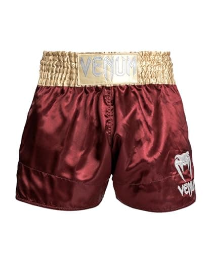 Short de MuayThai Venum Classique Homme - Shorts Venum Classique pour Sportifs - Shorts de MuaiThai Top Sélect — Burgundy/Or/Blanc