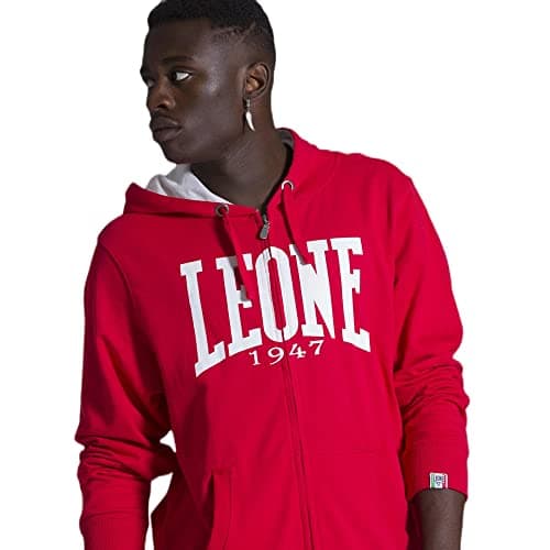 LEONE 1947 Sweat à Capuche zippé pour Homme en Hiver Foncé Comfortable et Chauffant L-SMALL