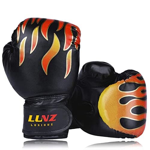 Luniquz Gant de Boxe pour Enfant 3-16 Ans, Cuir Synthétique, Gant d'Entraînement MMA et Muay Thai 8OZ, Spécialisé dans l