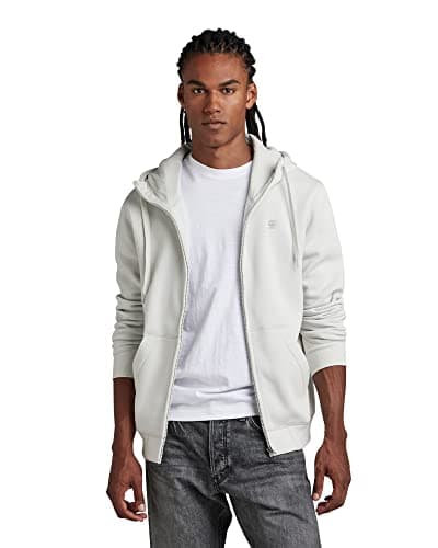 G-STAR RAW Homme Sweatshirt à Capuche Premium - Confort Élevé, Style Urbain, 100% Coton Bio — Gris (Oyster Mushroom D16122-c235-d607)