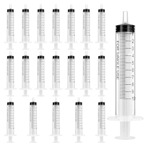 Seringue OFFCUP Plastique 5ml x 10pcs pour Animalerie/Science/Laboratoire, Idéale pour Chien/Chat, Usage Multifonctionne — 20pcs 10ml