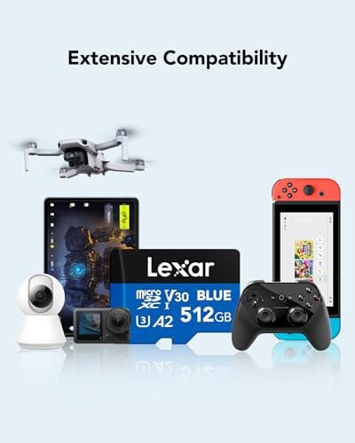 Carte micro SD Lexar Blue, haute vitesse jusqu'à 160 Mo/s, pour smartphones et caméras d'action U3 UHS-I V30 C10
