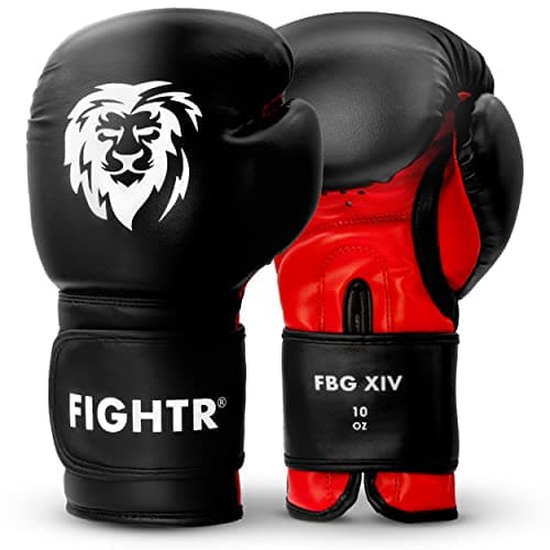 Gants de Boxe FIGHTR® Premium - Stabilité Idéale & Puissance de Frappe | Pour la Boxe, Le MMA, Le Muay Thai & Le Kickbox — noir/rouge