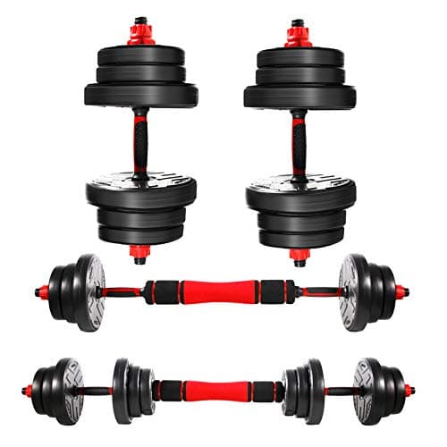 CCLIFE Haltère Réglable 20/25/30/40KG, Haltères pour Fitness à Domicile et Musculation - Entraînement Musculaire Homme/F — Modèle A avec connecteur