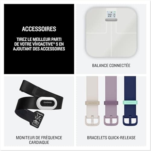 Garmin vívoactive 5 - Montre connectée GPS pour sportifs et personnes actives - Suivi d'entraînement complet - Montres c