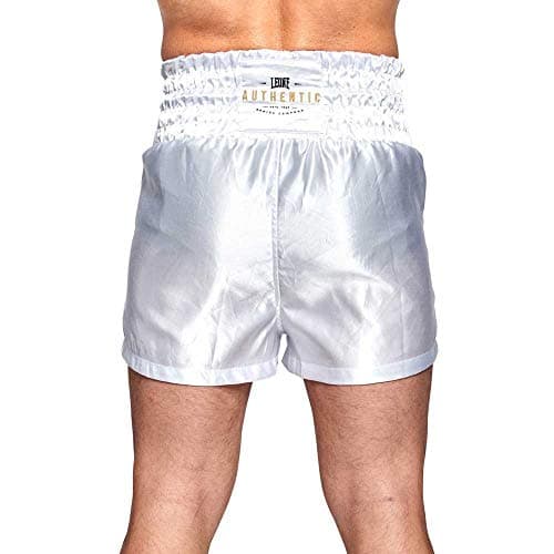 LEONE 1947 Authentic Shorts de Boxe Pour Unisexe - Blanc - Taille S/M - Combat Shorts Blanc
