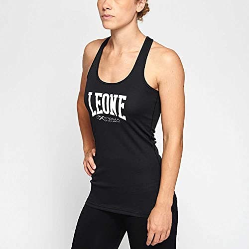 LEONE 1947 Canotta Logo Femme Comfortable Breathable Cotton Camisole for Women Home Wear Stylish Notch Neck 3/4 Sleeve