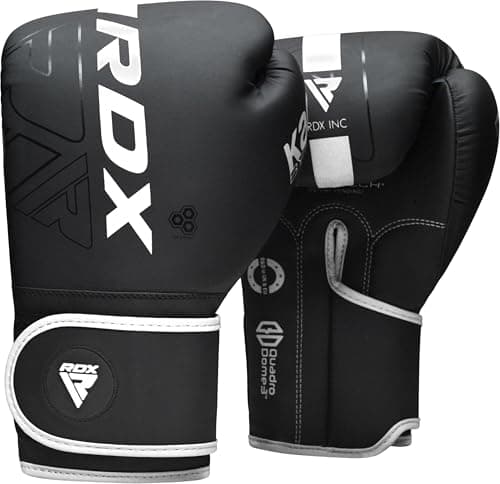 Gants de Boxe Muay Thai RDX Maya Hide Homme Femme Adulte 8 10 12 14 16oz Sparring Kickboxing MMA, Gants de Boxe RDX Maya — Blanc