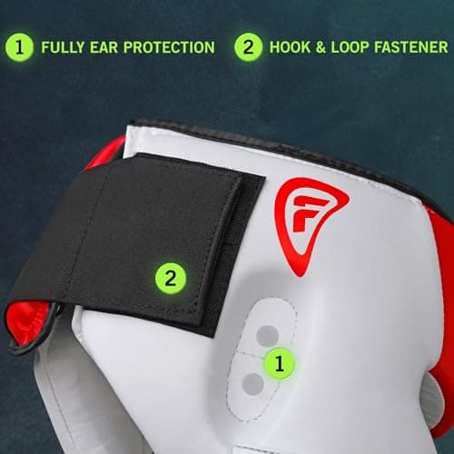 Farabi Sports Casque de Boxe avec Sangle réglable - Protection de tête pour Muay Thai, Sparring, Arts Martiaux - Casque