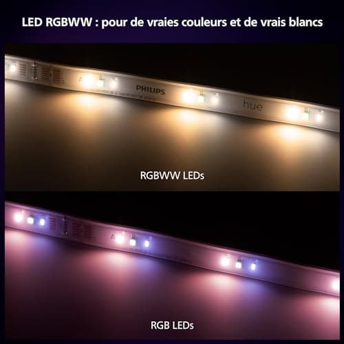 Philips Hue White and Color Ambiance - Kit ruban LED 5 mètres - Fonctionne avec Alexa et Google Assistant - Ideal pour l