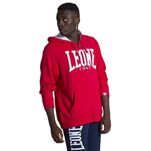 LEONE 1947 Sweat à Capuche zippé pour Homme en Hiver Foncé Comfortable et Chauffant L-SMALL