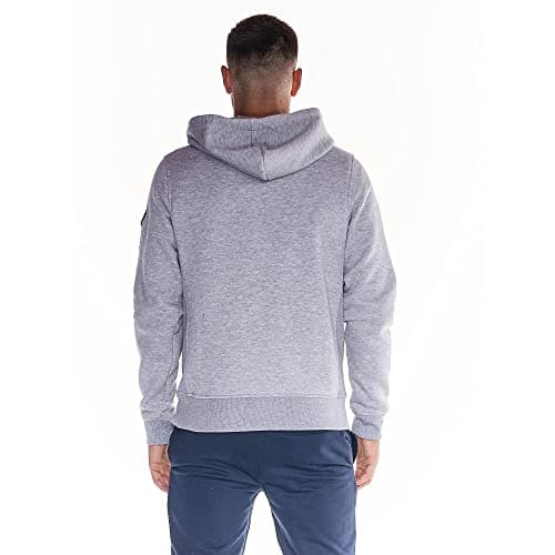 Leone 1947 - Sweat-shirt pour homme en coton jersey Gris chiné avec capuche Full Zip, idéal pour la saison automne-hiver
