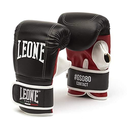 Leone 1947 Gants de boxe sur sac pour hommes en cuir mousseux amortissant et respirant, 8 oz, Blanc
