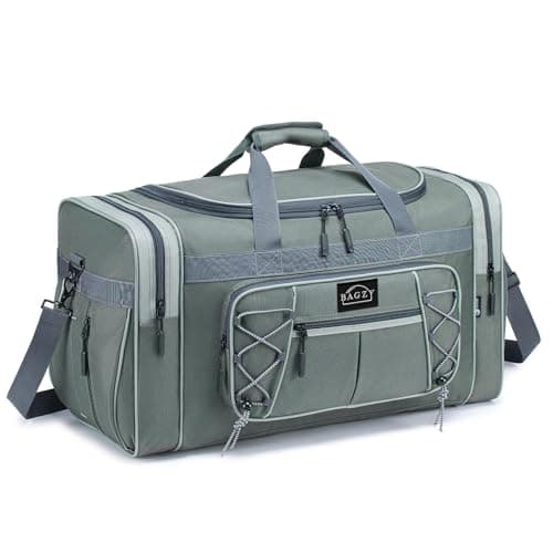 BAGZY Sac à Main Vert Jaune pour Homme - Grand Sac de Voyage Pliable Fitness (70L) pour Extérieur/Camping/Trekking (Vend — Szary