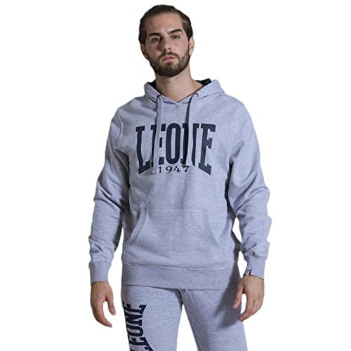 LEONE 1947 Sweat à Capuche pour Homme pour Sport et Daily Wear Fonctionnalité Élégante et Confortable L-Slim Fit 3XL — Gris Melange (4)