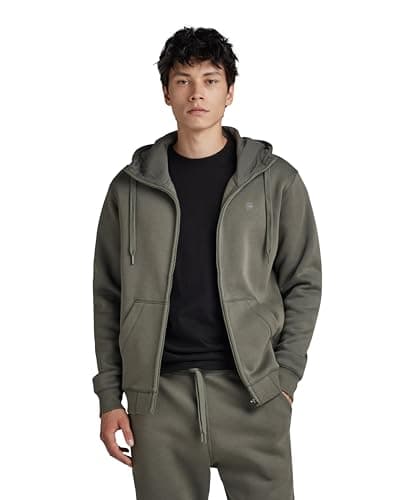 G-STAR RAW Homme Sweatshirt à Capuche Premium - Confort Élevé, Style Urbain, 100% Coton Bio — Gris (Gs Grey D16122-c235-1260)