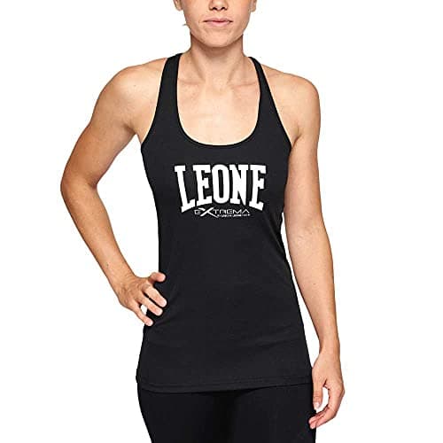 LEONE 1947 Canotta Logo Femme Comfortable Breathable Cotton Camisole for Women Home Wear Stylish Notch Neck 3/4 Sleeve