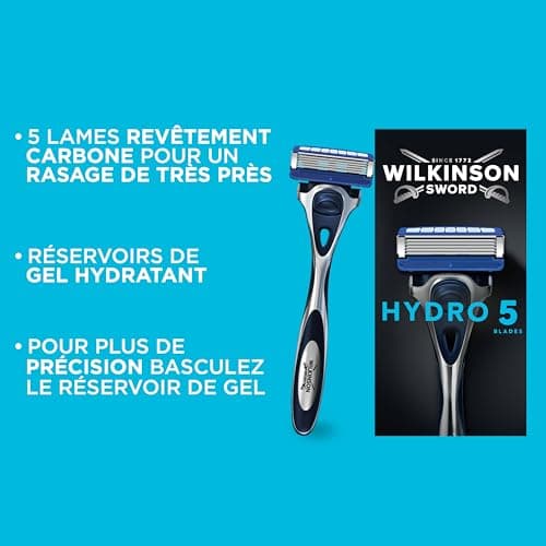 Wilkinson Sword Hydro 5 - Lames de rasoir hommes - adapté aux hommes - parfait pour le matin - Pack de 12 recharges