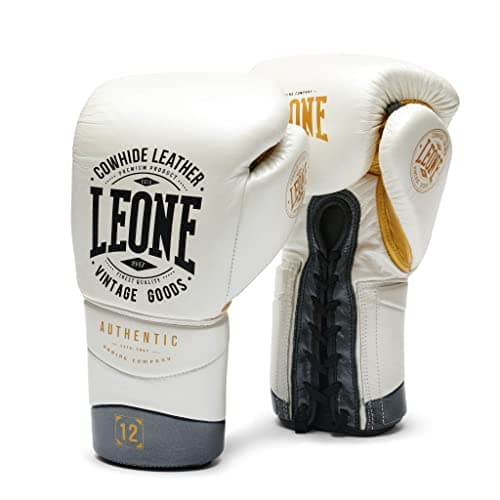 Leone 1947 Gants De Boxe Pour Professionnels En Gorge Ouverte Amovible — Blanche