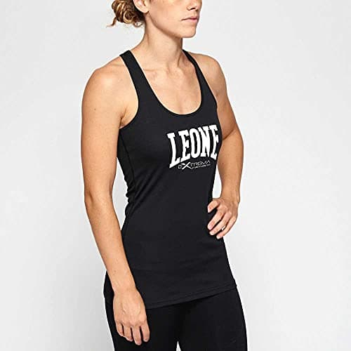 LEONE 1947 Canotta Logo Femme Comfortable Breathable Cotton Camisole for Women Home Wear Stylish Notch Neck 3/4 Sleeve