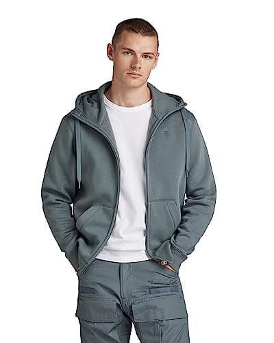 G-STAR RAW Homme Sweatshirt à Capuche Premium - Confort Élevé, Style Urbain, 100% Coton Bio — Gris (Axis D16122-c235-5781)