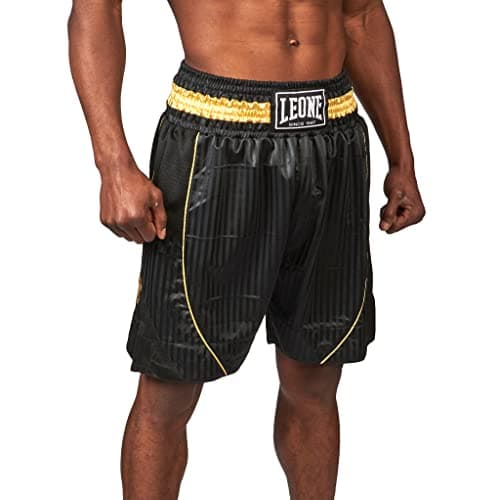 LEONE 1947 Premium, Short de Boxe Mixte pour Athlètes en Forme, Combat Sports, Gouvernement — Noir