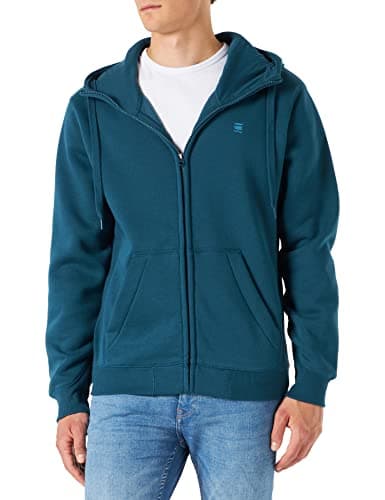 G-STAR RAW Homme Sweatshirt à Capuche Premium - Confort Élevé, Style Urbain, 100% Coton Bio — Bleu (Nitro D16122-c235-1861)