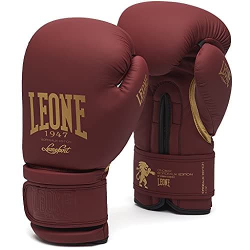 LEONE 1947 Gants de Boxe Adultes Mixte GN059 Sparring Gloves for Training & Combat, Durable & Comfortable Boxing Gloves — Bourdeaux