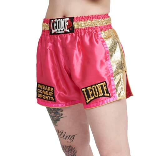 LEONE 1947 Short Muay Thai Kick Boxe KHAO LAK AB876 - Combats professionnels - Boxeurs - Gym - Ergonomie améliorée - Tai — Rose