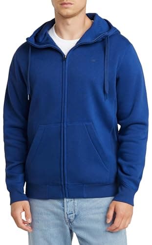 G-STAR RAW Homme Sweatshirt à Capuche Premium - Confort Élevé, Style Urbain, 100% Coton Bio — Bleu (Pilot D16122-c235-1235)
