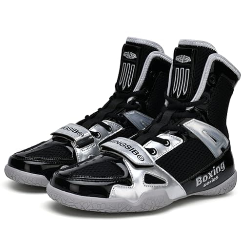 MINGSIBO Chaussures de Boxe Respirantes pour Homme - Boxe, Combat, Fitness, Bodybuilding