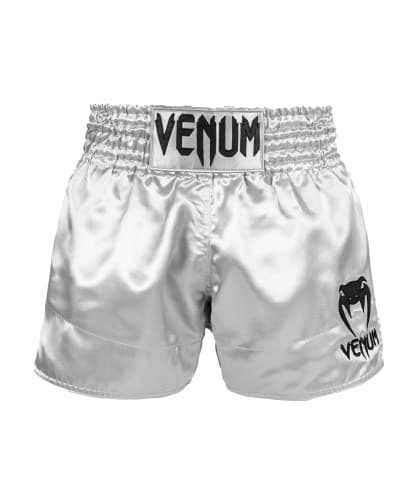 Short de MuayThai Venum Classique Homme - Shorts Venum Classique pour Sportifs - Shorts de MuaiThai Top Sélect — Argent/Noir