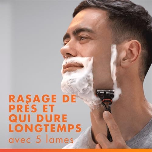 Gillette Rasoir Fusion5 Pour Hommes, Pack De 12 Authentiques, 5 Lames Lubrifiantes, Rasage Éfficace, Lot De Rechange Ave