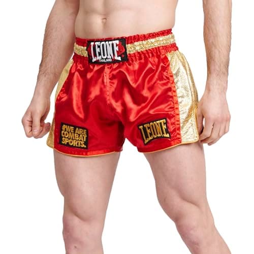 LEONE 1947 Short Muay Thai Kick Boxe KHAO LAK AB876 - Combats professionnels - Boxeurs - Gym - Ergonomie améliorée - Tai — Rouge
