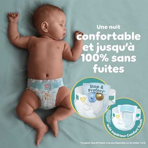 Pampers Baby-Dry Taille 5, 174 Couches, 11-16kg, 100% Sans Fuites avec Poche Stop & Protect, Pack 1 Mois, OEKO-TEX STAND