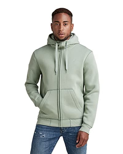 G-STAR RAW Homme Sweatshirt à Capuche Premium - Confort Élevé, Style Urbain, 100% Coton Bio — Bleu (Iceberg Green D16122-c235-c959)